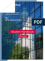 Student Handbook: MSC Mathematics and Finance