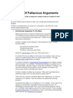 A List of Fallacious Arguments