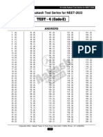 All India Aakash Test Series For NEET-2022: Answers