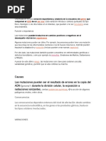 Una Mutación Es Un Cambio en La Secuencia Del ADN