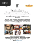 Expression of Interest: To Become A "TRAINING PARTNER" With Khadi and Village Industries Commission in Khadi & Village