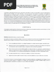 Convocatoria Yucatan Cambios de Centro 22 23