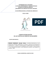 La Constitucionalizacion D Elas Fuentes Del Derecho Salvadoreño