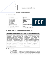 Escuela de Ingeniería Civil: Silabo de Matemática Básica Datos Informativos