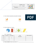 Ficha de Avaliação de Matemática Fraçoes