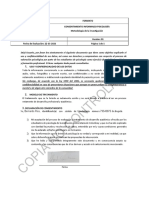 Formatos de CONSENTIMIENTO INFORMADO PSICOLOGÍA