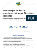 Balanceo Por Tanteo de Reacciones Químicas. Ejercicios Resueltos - Química en