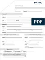 New Branch Opening Questionnaire Form:: Name of The Applicant