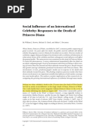 Social Influence of An International Celebrity. Responses To The Death of Princess Diana