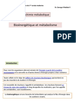 Métabolisme Et Bioénergétique