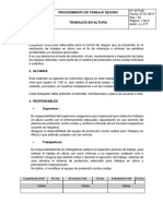 Trabajos en Altura: Procedimiento de Trabajo Seguro