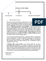 Essentials of Gift (Hiba) : Declaration Acceptance Delivery of Possession