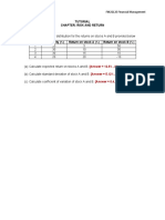 Tutorial Chapter: Risk and Return: (Answer 12.5%, 20%) (Answer 5.12%, 20.49%) (Answer 0.4, 1.02)