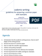 Academic Writing:: Guidelines For Preparing A Seminar Paper With Examples