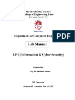 LP-3 (Information & Cyber Security) Lab Manual 2021-22