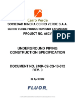 Underground Piping Construction Specification: Sociedad Minera Cerro Verde S.A.A