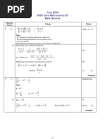 June 2006 6665 Core Mathematics C3 Mark Scheme: X X X X X X