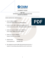 Assignment / Tugasan HBEC 2503 Mathematics in Early Childhood Education January 2022 Semester