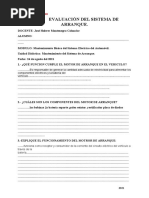 EVALUACION DEL SISTEMA Eléctrico ARRANQUE