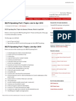 IELTS Speaking Part 2 Topics Jan To Apr 2019 PDF