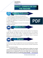 The Teacher and The School Curriculum Module 1