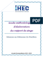 Guide Méthodologique Du Rapport de Stage Licence en Sciences de Gestion 2021 2022