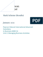 Edexcel Business Unit 2 January 2021 Mark Scheme