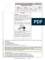 2019 - Lista de Recuperacao - Producao de Texto - Beatriz - 6ano - 2tri