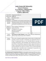 Syllabus - Organisational Behavior - Md. Monowar Uddin Talukdar