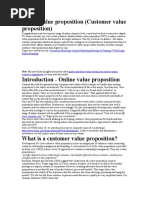 Online Value Proposition (Customer Value Proposition)