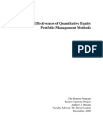 Measuring Effectiveness of Quantitative Equity Portfolio Management Methods