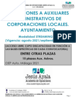 21a. Oposiciones A Auxiliares Administrativos de Corporaciones Locales. Ayuntamienyo 4.6.