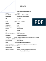 BIO DATA Mohan Chandh