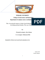 Assessing The Impacts of Ethnic Based Federalism in Ethiopia in Developing National Identity Fia Nal