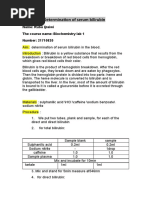 Determination of Serum Bilirubinn