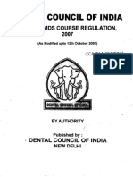 MDS Course Regulations 2007 Alongwith Amendments