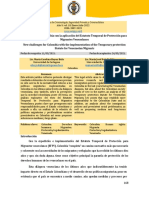 Nuevos Retos de Colombia Con La Aplicación Del Estatuto Temporal de Protección para Migrantes Venezolanos