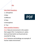 Ch-1 Geography Environment Very Short Questions