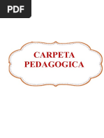 Carpeta Pedagogica Inicial 2022