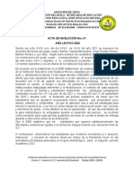 Acta de Nivelación General Del Segundo Periodo Grado Cuarto