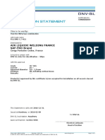 Verification Statement: Air Liquide Welding France SAF-FRO Brand