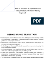 Trends and Patterns in Structure of Population Over Time - Growth Rate, Gender, Rural-Urban, Literacy, Regional