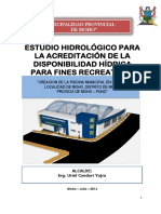 Estudio Hidrológico para La Acreditacion de La Disponibilidad Hídrica Superficial Piscina Moho