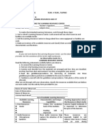 As You Visit and Observe The Learning Resource Center, Use The Observation Guide Provided. Ask The Assistance of The Center Staff Courteously