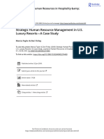 Strategic Human Resource Management in U S Luxury Resorts A Case Study