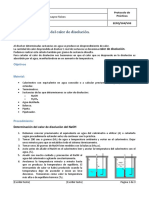 Determinacion Del Calor de Disolución