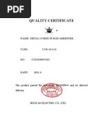 FAT Test and Certificate Y5W-54-132