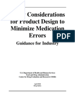 Safety Considerations For Product Design To Minimize Medication Errors Guidance For Industry