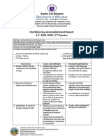 Department of Education: Portfolio Day Accomplishment Report S.Y. 2021-2022, 2 Quarter