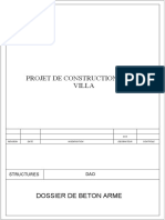 Projet de Construction D'Une Villa: Dossier de Beton Arme